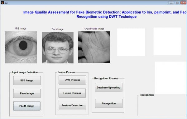 Fake Biometric Detection using DWT Technique with Secret Key Analysis Matlab 3