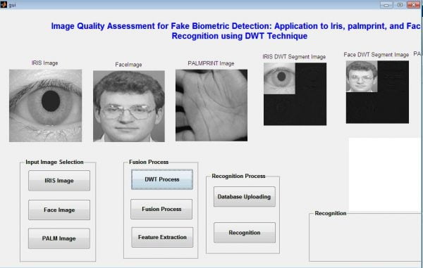 Fake Biometric Detection using DWT Technique with Secret Key Analysis Matlab 4