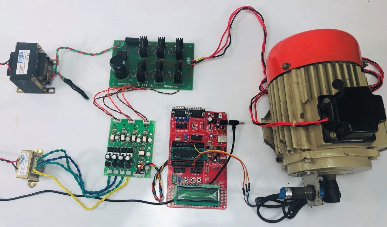 Three Phase Induction Motor Speed Control using DSPIC Controller Kit 1